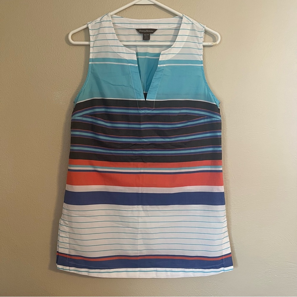 Tommy Bahama Kleos Stripe Sleeveless Tunic 100% Cotton - Size XS